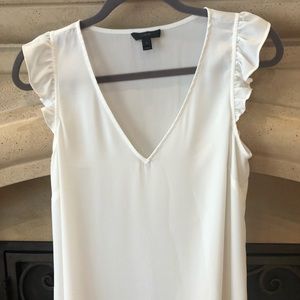 Silky white flutter top